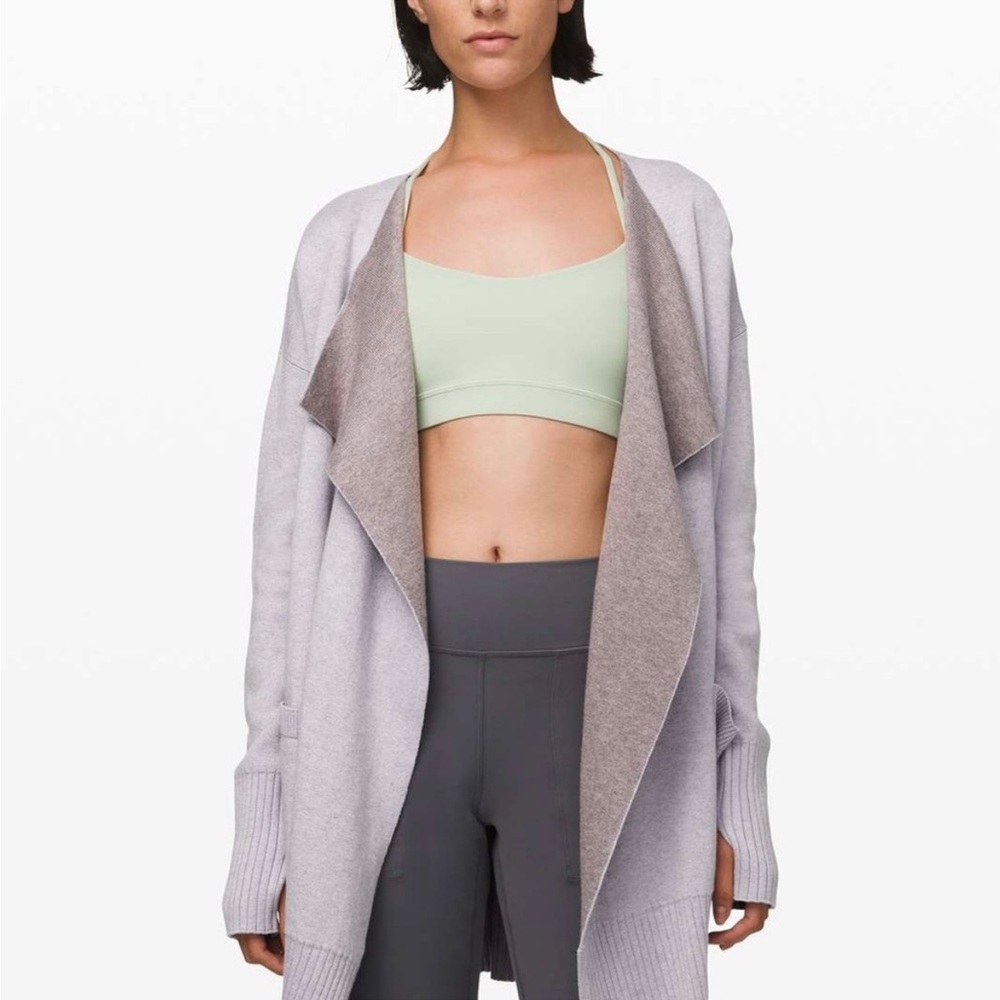 Lululemon Purple Still Lotus Reversible Wrap
Cardigan Sweater,Small Relaxed Fit - Picture 3 of 7